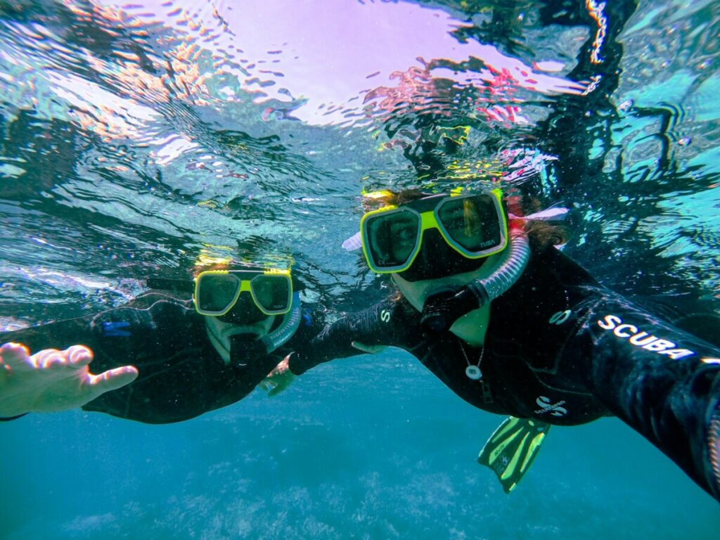 two person snorkeling